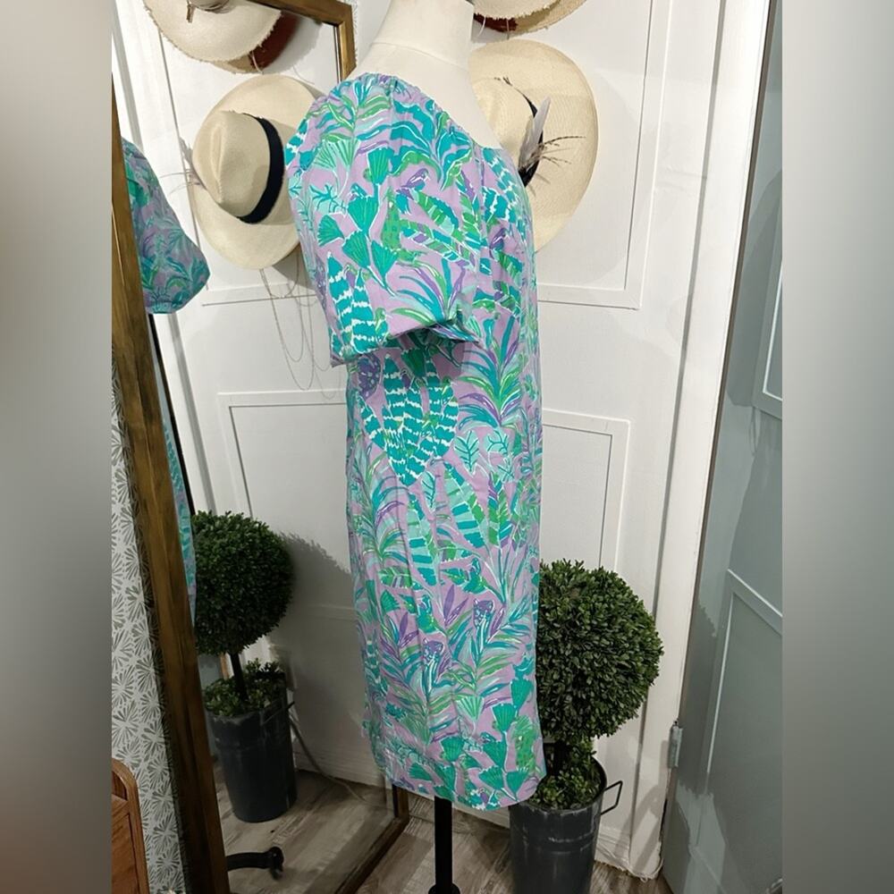 Lilly Pulitzer Lettie Short Sleeve Dress Purple Iris On the Chase Size 10 - Picture 3 of 8